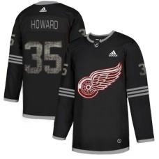 Men Adidas Detroit Red Wings #35 Jimmy Howard Black Authentic Classic Stitched NHL Jersey