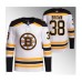 Men Boston Bruins #38 Patrick Brown White Stitched Jersey