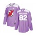 Men New Stitched Jersey Devils #82 Nikita Okhotyuk Authentic Purple Fights Cancer Practice Hockey Stitched Jersey