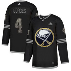 Men Adidas Buffalo Sabres #4 Josh Gorges Black Authentic Classic Stitched NHL Jersey