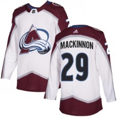 Men Adidas Colorado Avalanche #29 Nathan MacKinnon White Road Authentic Stitched NHL Jersey