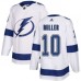 Men Adidas Tampa Bay Lightning #10 J.T. Miller Authentic White Away NHL Jersey