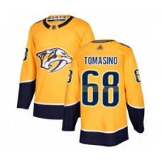 Men Nashville Predators #68 Philip Tomasino Authentic Gold Home Hockey Stitched Jersey