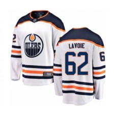 Men Edmonton Oilers #62 Raphael Lavoie Authentic White Away Fanatics Branded Breakaway Hockey Stitched Jersey