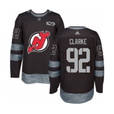 Men New Stitched Jersey Devils #92 Graeme Clarke Authentic Black 1917-2017 100th Anniversary Hockey Stitched Jersey