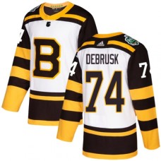 Men Adidas Boston Bruins #74 Jake DeBrusk Authentic White 2019 Winter Classic NHL Jersey