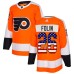 Men Adidas Philadelphia Flyers #26 Christian Folin Authentic Orange USA Flag Fashion NHL Jersey