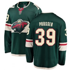 Men Minnesota Wild #39 Nate Prosser Authentic Green Home Fanatics Branded Breakaway NHL Jersey