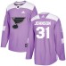 Men Adidas St. Louis Blues #31 Chad Johnson Authentic Purple Fights Cancer Practice NHL Jersey