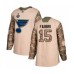 Men St. Louis Blues #15 Robby Fabbri Authentic Camo Veterans Day Practice 2019 Stanley Cup Final Bound Hockey Jersey