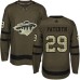 Men Adidas Minnesota Wild #29 Greg Pateryn Premier Green Salute to Service NHL Jersey