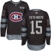 Men Adidas Montreal Canadiens #15 Jesperi Kotkaniemi Authentic Black 1917-2017 100th Anniversary NHL Jersey