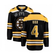 Men Boston Bruins #4 Bobby Orr Authentic Black Home Fanatics Branded Breakaway 2019 Stanley Cup Final Bound Hockey Jersey