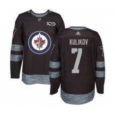 Men Winnipeg Jets #7 Dmitry Kulikov Authentic Black 1917-2017 100th Anniversary Hockey Stitched Jersey