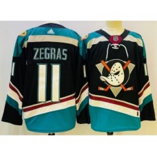 Men Anaheim Ducks #11 Trevor Zegras Black Authentic Stitched Jersey