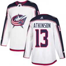 Men Adidas Columbus Blue Jackets #13 Cam Atkinson White Road Authentic Stitched NHL Jersey