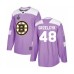 Men Boston Bruins #48 Matt Grzelcyk Authentic Purple Fights Cancer Practice 2019 Stanley Cup Final Bound Hockey Jersey