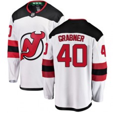 Men New Jersey Devils #40 Michael Grabner Fanatics Branded White Away Breakaway NHL Jersey