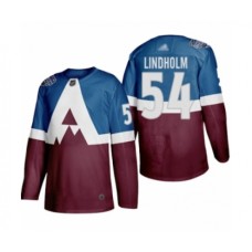 Men Colorado Avalanche #54 Anton Lindholm Authentic Burgundy Blue 2020 Stadium Series Hockey Stitched Jersey