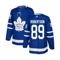 Men Toronto Maple Leafs #89 Nicholas Robertson Authentic Royal Blue Home Hockey Stitched Jersey