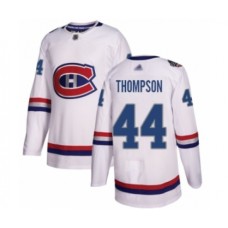 Men Montreal Canadiens #44 Nate Thompson Authentic White 2017 100 Classic Hockey Stitched Jersey