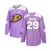 Men Anaheim Ducks #29 Devin Shore Authentic Purple Fights Cancer Practice Hockey Stitched Jersey