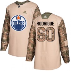 Men Adidas Edmonton Oilers #60 Olivier Rodrigue Authentic Camo Veterans Day Practice NHL Jersey