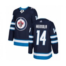 Men Winnipeg Jets #14 Ville Heinola Authentic Navy Blue Home Hockey Stitched Jersey