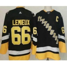 Men Pittsburgh Penguins #66 Mario Lemieux Black Alternate Authentic Stitched Jersey