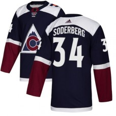 Men Adidas Colorado Avalanche #34 Carl Soderberg Authentic Navy Blue Alternate NHL Jersey