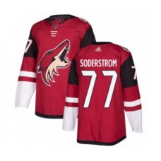 Men Arizona Coyotes #77 Victor Soderstrom Authentic Burgundy Red Home Hockey Stitched Jersey