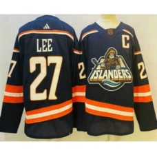 Men New York Islanders #27 Anders Lee Blue 2022 Reverse Retro Stitched Jersey