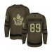 Men Toronto Maple Leafs #89 Nicholas Robertson Authentic Green Salute to Service Hockey Stitched Jersey