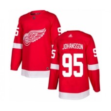 Men Detroit Red Wings #95 Albert Johansson Premier Red Home Hockey Stitched Jersey