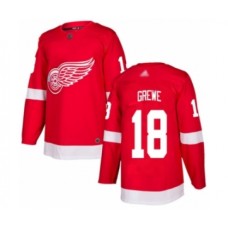 Men Detroit Red Wings #18 Albin Grewe Authentic Red Home Hockey Stitched Jersey