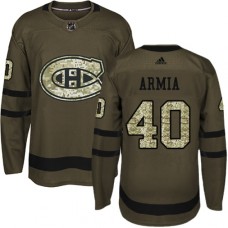 Men Adidas Montreal Canadiens #40 Joel Armia Premier Green Salute to Service NHL Jersey