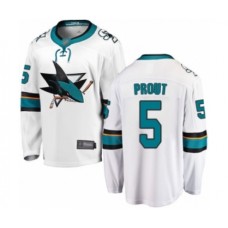 Men San Jose Sharks #5 Dalton Prout Fanatics Branded White Away Breakaway Hockey Stitched Jersey