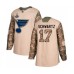 Men St. Louis Blues #17 Jaden Schwartz Authentic Camo Veterans Day Practice 2019 Stanley Cup Champions Hockey Jersey