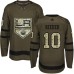 Men Adidas Los Angeles Kings #10 Tobias Rieder Authentic Green Salute to Service NHL Jerse