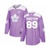 Men Toronto Maple Leafs #89 Nicholas Robertson Authentic Purple Fights Cancer Practice Hockey Stitched Jersey