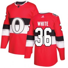 Men Adidas Ottawa Senators #36 Colin White Red Authentic 2017 100 Classic Stitched NHL Jersey