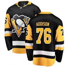 Men Pittsburgh Penguins #76 Calen Addison Authentic Black Home Fanatics Branded Breakaway NHL Jersey