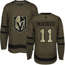 Men Adidas Vegas Golden Knights #11 Curtis McKenzie Authentic Green Salute to Service NHL Jersey