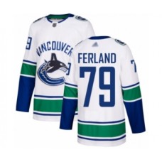 Men Vancouver Canucks #79 Michael Ferland Authentic White Away Hockey Stitched Jersey