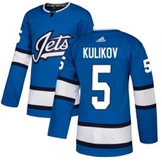 Men Adidas Winnipeg Jets #5 Dmitry Kulikov Authentic Blue Alternate NHL Jersey