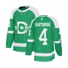 Men Dallas Stars #4 Craig Hartsburg Authentic Green 2020 Winter Classic Hockey Stitched Jersey