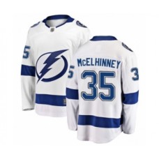 Men Tampa Bay Lightning #35 Curtis McElhinney Fanatics Branded White Away Breakaway Hockey Stitched Jersey