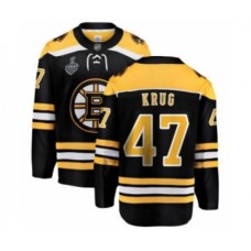 Men Boston Bruins #47 Torey Krug Authentic Black Home Fanatics Branded Breakaway 2019 Stanley Cup Final Bound Hockey Jersey