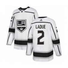 Men Los Angeles Kings #2 Paul LaDue Authentic White Away Hockey Stitched Jersey