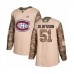 Men Montreal Canadiens #51 Gustav Olofsson Authentic Camo Veterans Day Practice Hockey Stitched Jersey